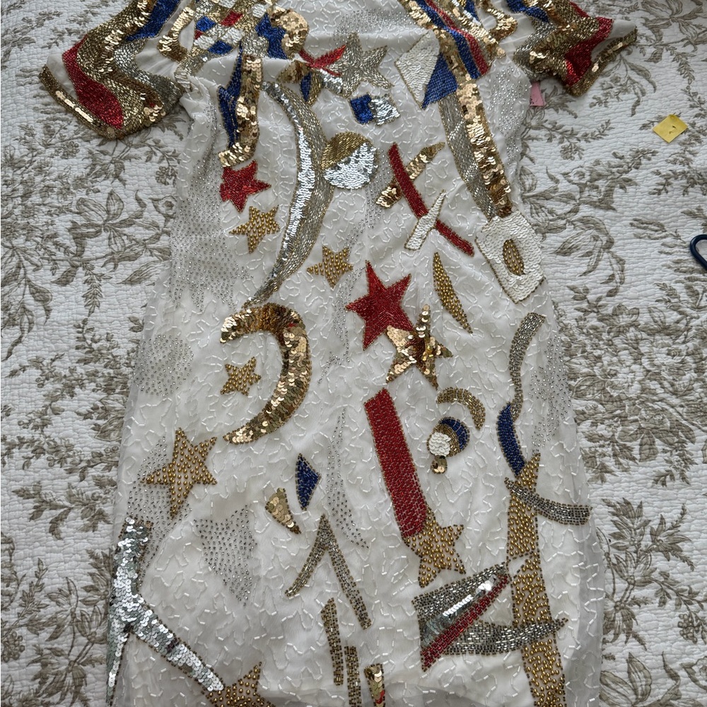 Patriotic Sequin Embellished Nite Dress
